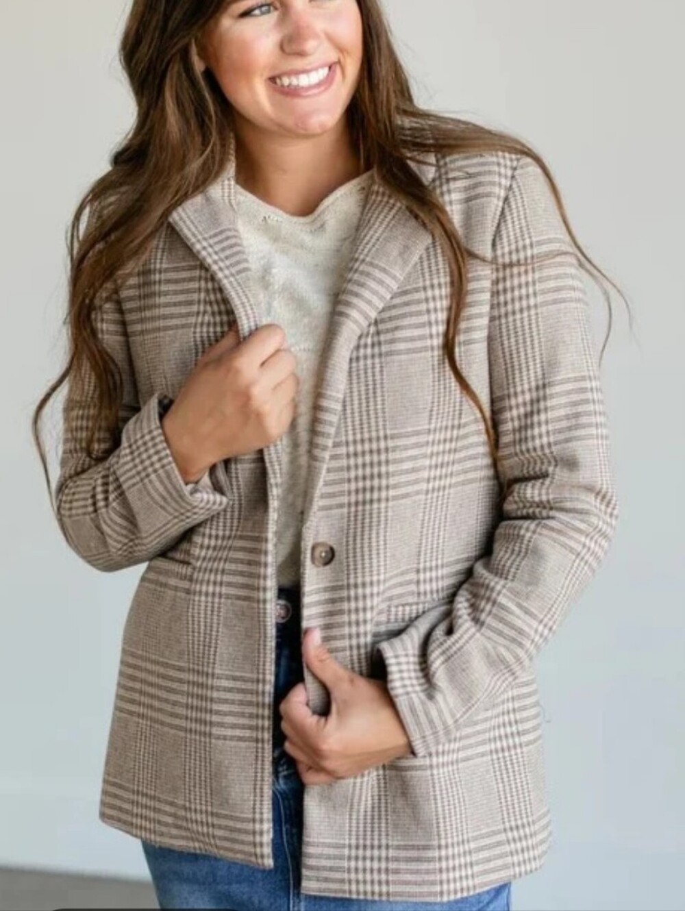 Z Supply Anna Plaid Blazor Jacket Plaid Business Casual